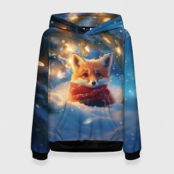 Женская толстовка Лисица под новогодней елкой