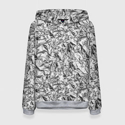 Женская толстовка Текстура мятой алюминиевой фольги