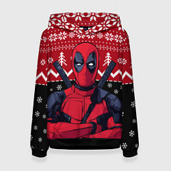 Женская толстовка Дэдпул новогодний узор