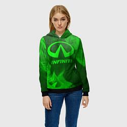 Толстовка-худи женская Infiniti - green gradient, цвет: 3D-черный — фото 2