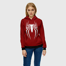 Толстовка-худи женская SpiderMan - logo, цвет: 3D-черный — фото 2