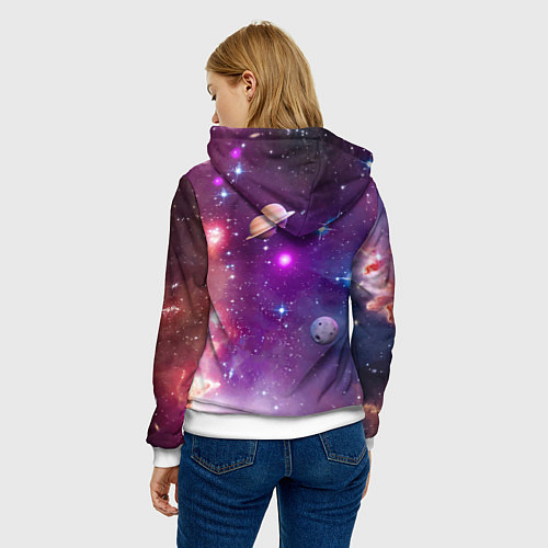 Женская толстовка Homer Simpson in space - ai art / 3D-Белый – фото 4