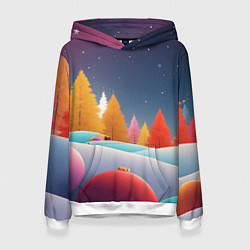 Женская толстовка Яркие новогодние елки