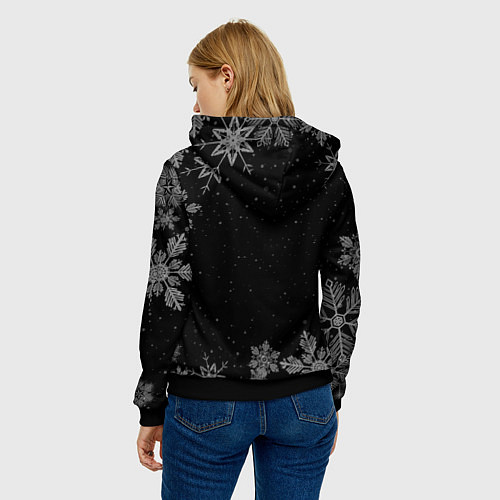 Женская толстовка Снежный Cyberpunk 2077 / 3D-Черный – фото 4