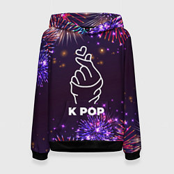 Толстовка-худи женская Праздничный K Pop, цвет: 3D-черный