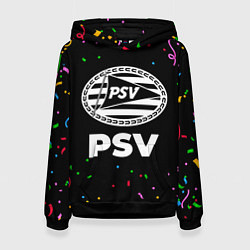 Толстовка-худи женская PSV конфети, цвет: 3D-черный