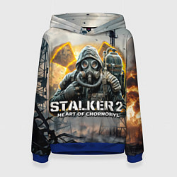 Толстовка-худи женская S t a l k e r Heart of Chornobyl, цвет: 3D-синий