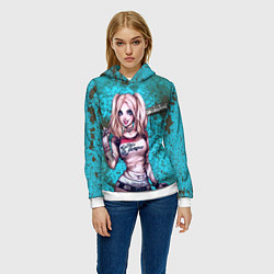Толстовка-худи женская Harley Quinn, цвет: 3D-белый — фото 2