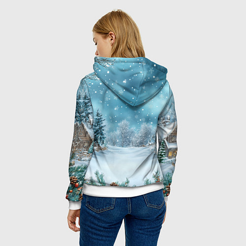 Женская толстовка Новогодний снег / 3D-Белый – фото 4