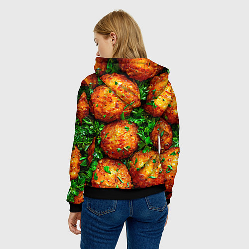 Женская толстовка Котлеты / 3D-Черный – фото 4