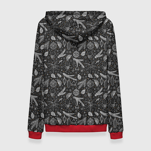 Женская толстовка Новогодние зимние украшения / 3D-Красный – фото 2