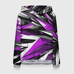 Женская толстовка Чёрно-фиолетово-белая абстракция