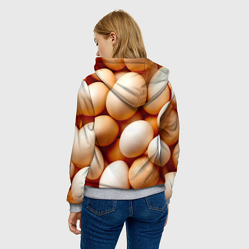 Женская толстовка Яйца / 3D-Меланж – фото 4