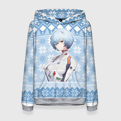 Женская толстовка Rei christmas sweater Evangelion