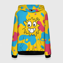 Женская толстовка Абстрактный узор с забавной желтой кляксой