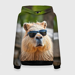 Женская толстовка Модная капибара в темных очках