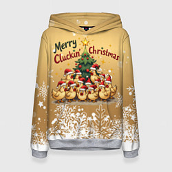 Женская толстовка Курицы у ёлки