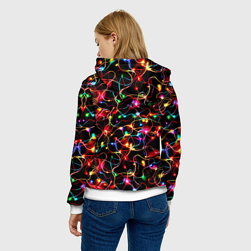 Женская толстовка Новогодние гирлянды / 3D-Белый – фото 4