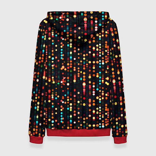 Женская толстовка Мерцающие новогодние гирлянды / 3D-Красный – фото 2