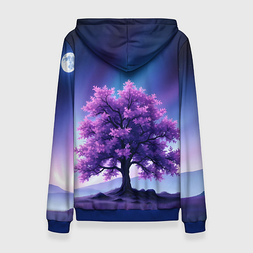 Женская толстовка Фиолетовое дерево / 3D-Синий – фото 2