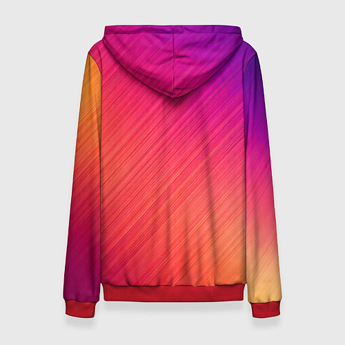 Женская толстовка Градиент в косую полоску / 3D-Красный – фото 2