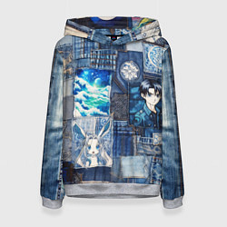 Женская толстовка Микс аниме и пэчворк