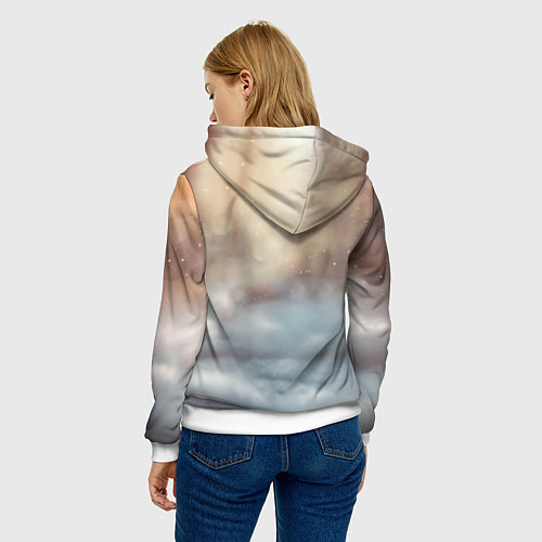 Женская толстовка Лисичка спит / 3D-Белый – фото 4