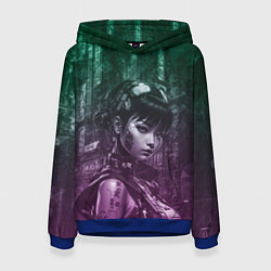 Женская толстовка Азиатская девушка-андроид