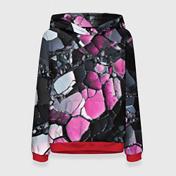 Женская толстовка Чёрно-розовый камень