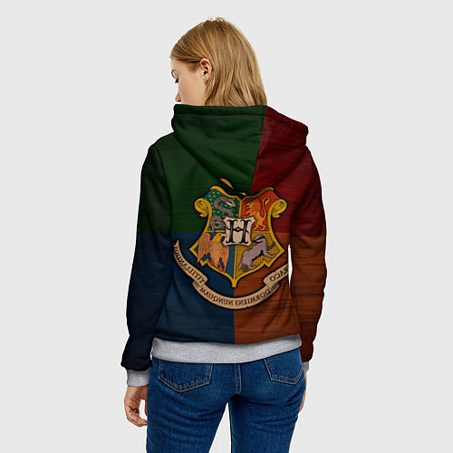 Женская толстовка Hogwarts emblem / 3D-Меланж – фото 4