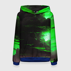 Женская толстовка Кислотный зелёный закат