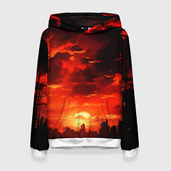 Женская толстовка Багровый апокалиптический закат