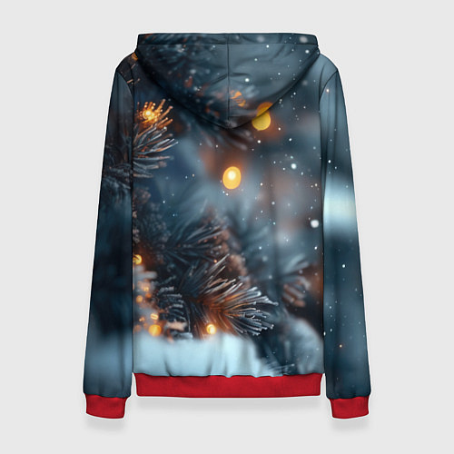 Женская толстовка Синяя змея с золотыми пятнами / 3D-Красный – фото 2