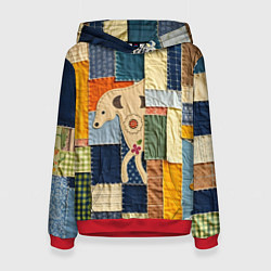 Женская толстовка Пэчворк с собакой