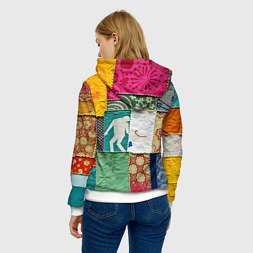 Женская толстовка Пэчворк с человечком / 3D-Белый – фото 4