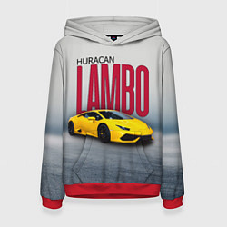 Толстовка-худи женская Итальянский суперкар Lambo Huracan, цвет: 3D-красный