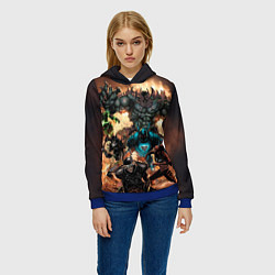 Толстовка-худи женская Бэтмен темные ночи, цвет: 3D-синий — фото 2