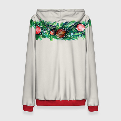 Женская толстовка Новогодняя женщина-паук с горячим шоколадом / 3D-Красный – фото 2