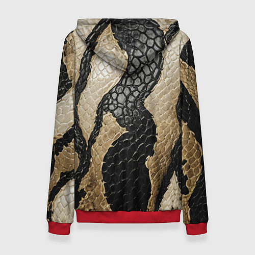 Женская толстовка В коже рептилии / 3D-Красный – фото 2