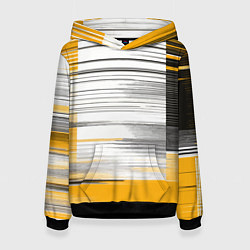 Женская толстовка Чёрные вертикальные полосы на жёлто-белом фоне