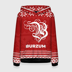 Толстовка-худи женская Новогодний Burzum, цвет: 3D-черный