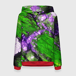 Женская толстовка Фиолетовый минерал в зелёном камне