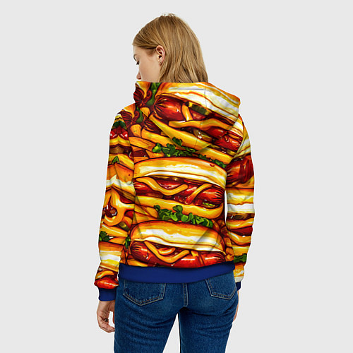 Женская толстовка Хот-доги / 3D-Синий – фото 4