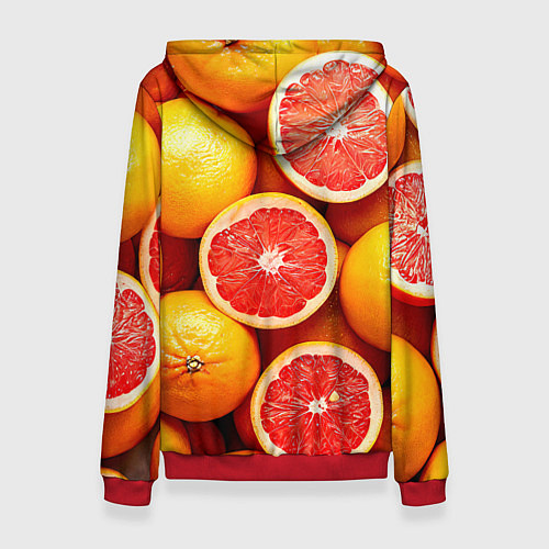 Женская толстовка Грейпфруты / 3D-Красный – фото 2