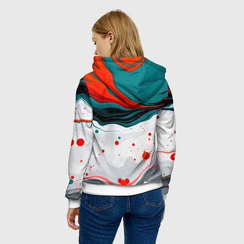 Женская толстовка Эбру красочная абстракция / 3D-Белый – фото 4