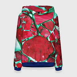 Женская толстовка Зеленый минерал в красном камне