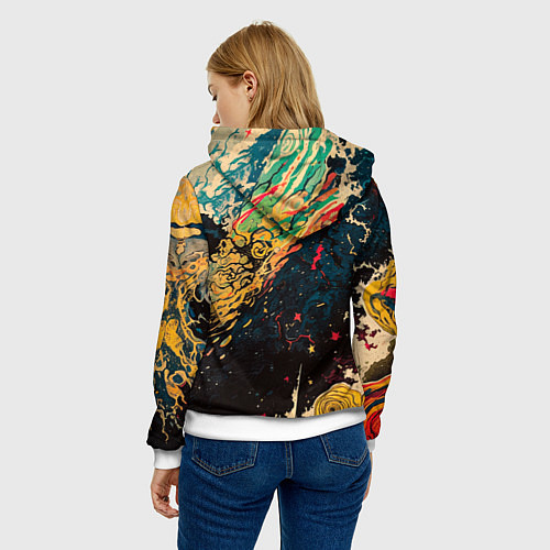 Женская толстовка Абстракция ктулху - нейросеть / 3D-Белый – фото 4