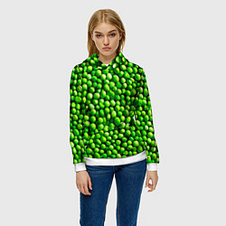 Толстовка-худи женская Горошек, цвет: 3D-белый — фото 2