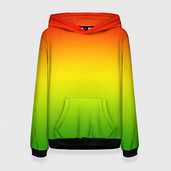 Женская толстовка Градиент сочный красно-жёлто-зелёный