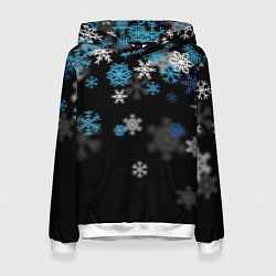 Женская толстовка Снежинки объемные